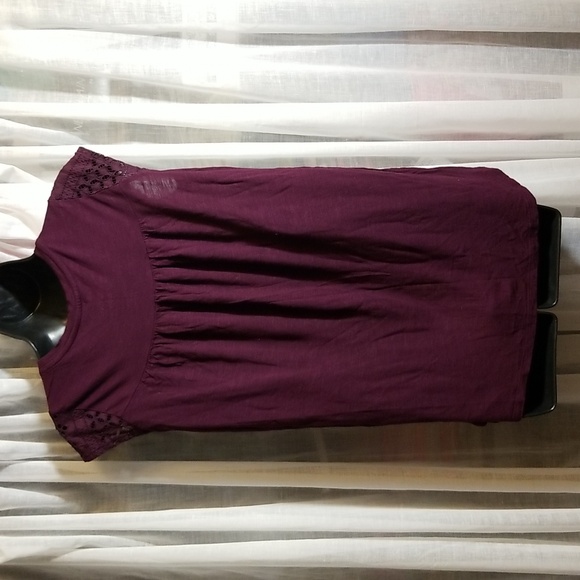 Sz S Purple Cap Sleeve knit Top - Picture 2 of 4